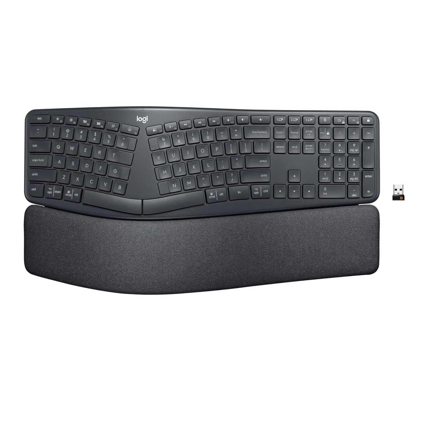 Logitech Ergo K860 105-Key Wireless Split Keyboard QWERTY Bluetooth USB Compatible with Windows and Mac
