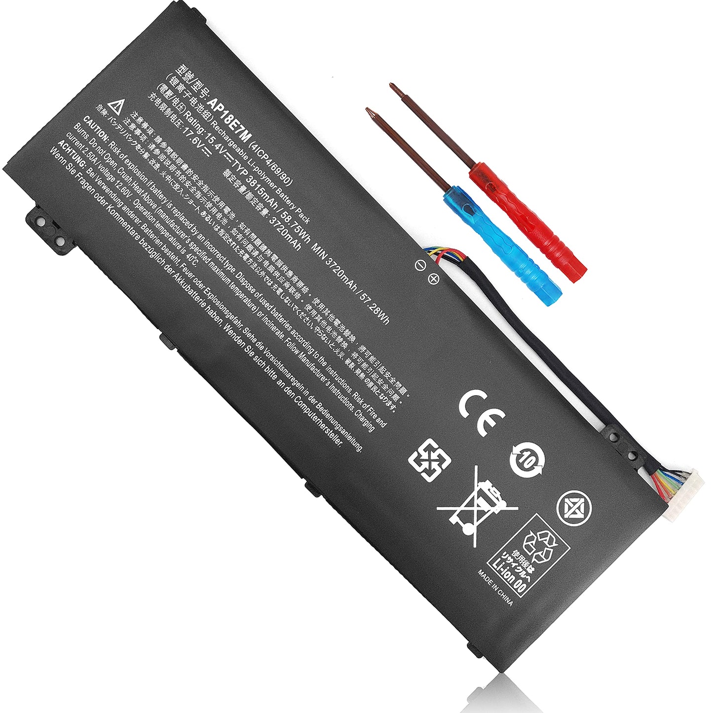 Wymisnit 15.4V 5875mAh AP18E7M AP18E8M Lithium Ion Battery for Acer Nitro 5, Nitro 7, Predator Helios 300, Triton 300 Series