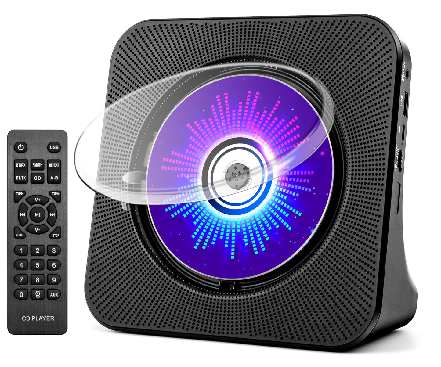 ROADOM 7.4" RCD-608 Portable CD Player 2 Channel Multi-Function Audio Device