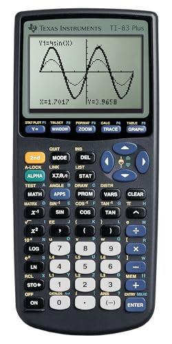 Texas Instruments 7.3L x 3.5W TI-83 Plus 3 Inches LCD Graphing Calculator