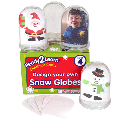 READY 2 LEARN 4-Pack CE10019 Christmas Craft Kit - Customizable Snow Globes