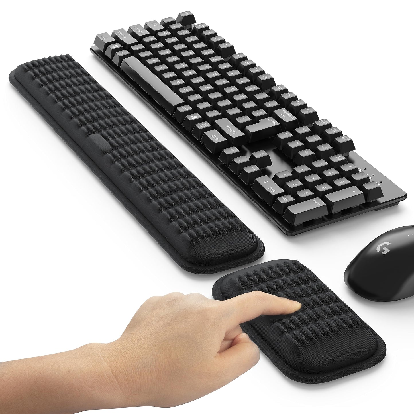 MEKASS Medium 1009 Wrist Rest for Keyboard & Mouse Memory Foam Ergonomic Office Accessory