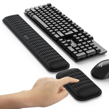 MEKASS Medium 1009 Wrist Rest for Keyboard & Mouse Memory Foam Ergonomic Office Accessory