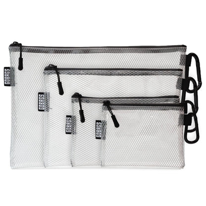 GOBAGS Multi-Size GBAirMulti-4 Clear Zipper Pouch 4 Count