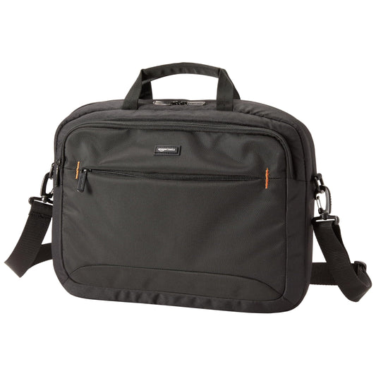 Amazon Basics 15.6" Laptop Bag Black Polyester 2 Compartments 3 Pockets
