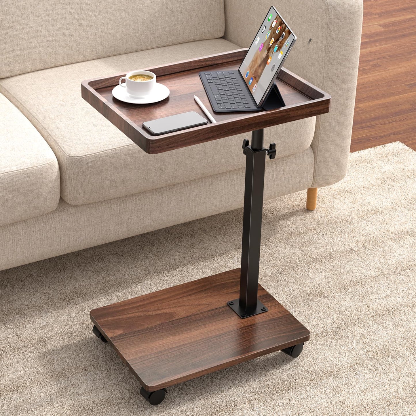 XNSDXV 30x40x50 cm A01 Walnut Brown End Table - Indoor Adjustable Height