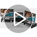 TAVR 43.3 Inch Dual Monitor Stand 3 Shelf Computer Riser