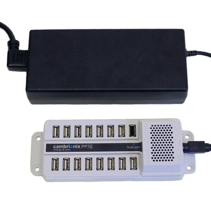 Datamation Systems 15-Port USB Sync and Charge Station DS-SC-PP15, 15 Watts, USB, Plastic