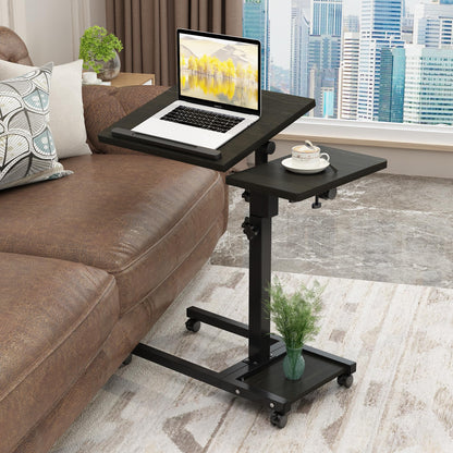 TigerDad 11.81 x 13.27 inches QQ-111 Overbed Table Adjustable Height Indoor Use Metal and Engineered Wood