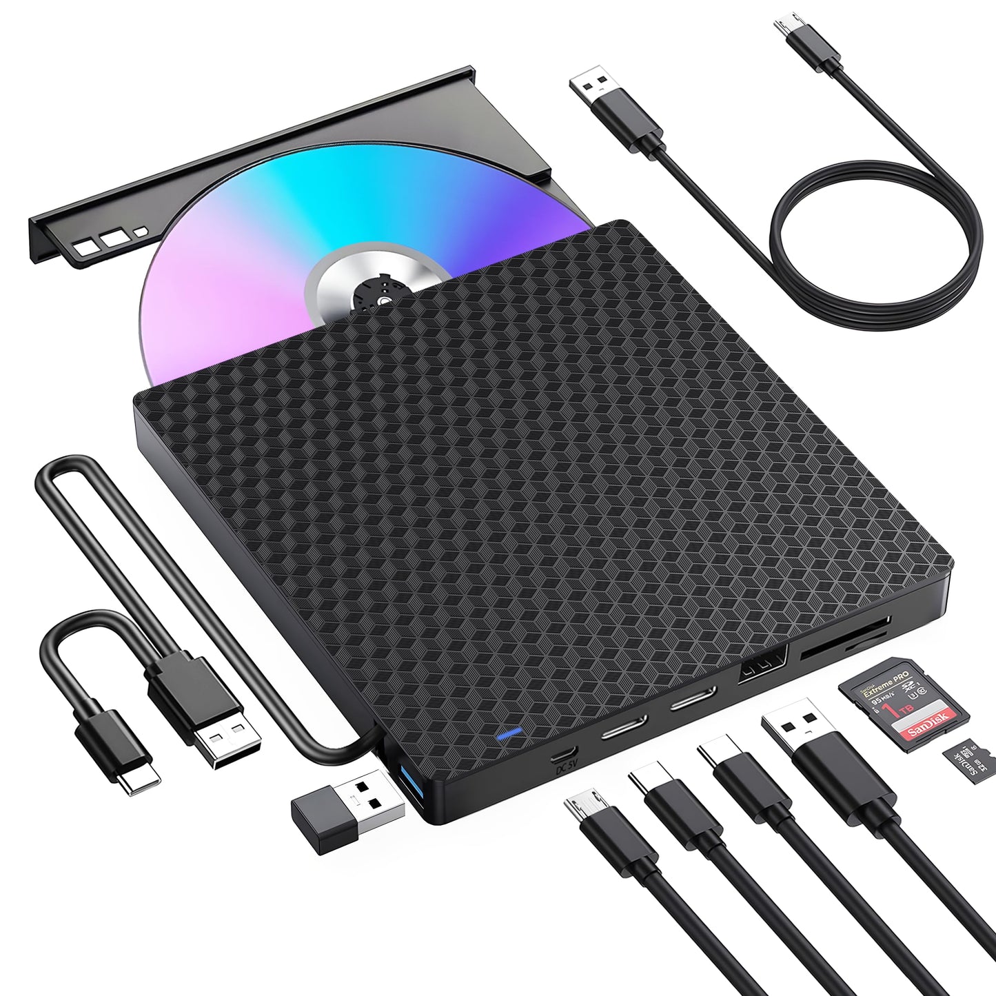 Kadlun External DVD Drive BT669 USB 3.0 Type C Optical Storage