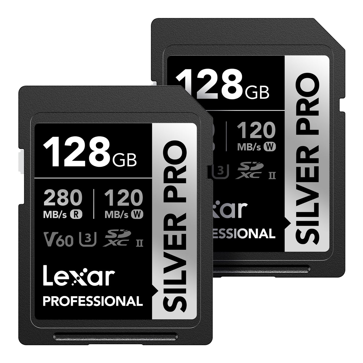 Lexar 128GB SILVER PRO SD Card UHS-II Class 10 Model LSDSIPR128G-B2NNU