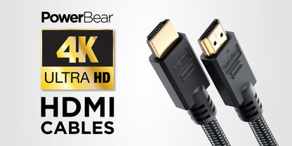 PowerBear 10 Feet Male-to-Male HDMI Cable 4K @ 60Hz CL3